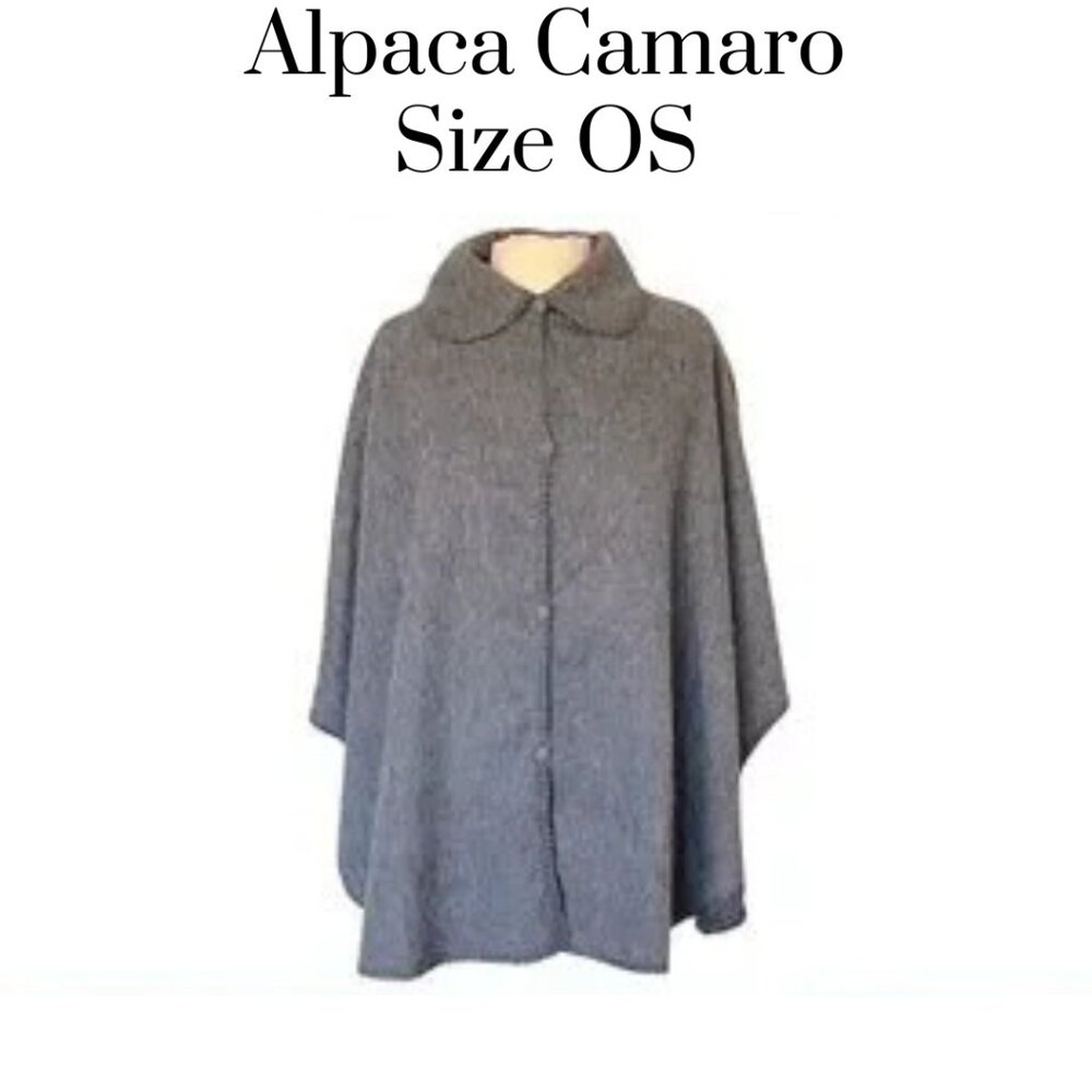 EUC Alpaca Camargo poncho, lightweight, ultra soft cozy, & stylish.